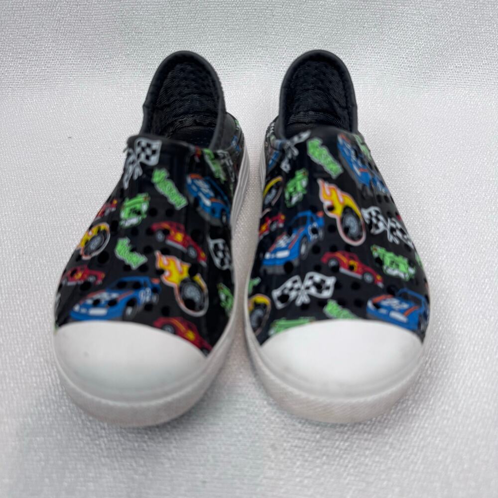 Sketchers Boys Toddler Slip On Foamies Colorful Racing Car Flags Slip On Size 8